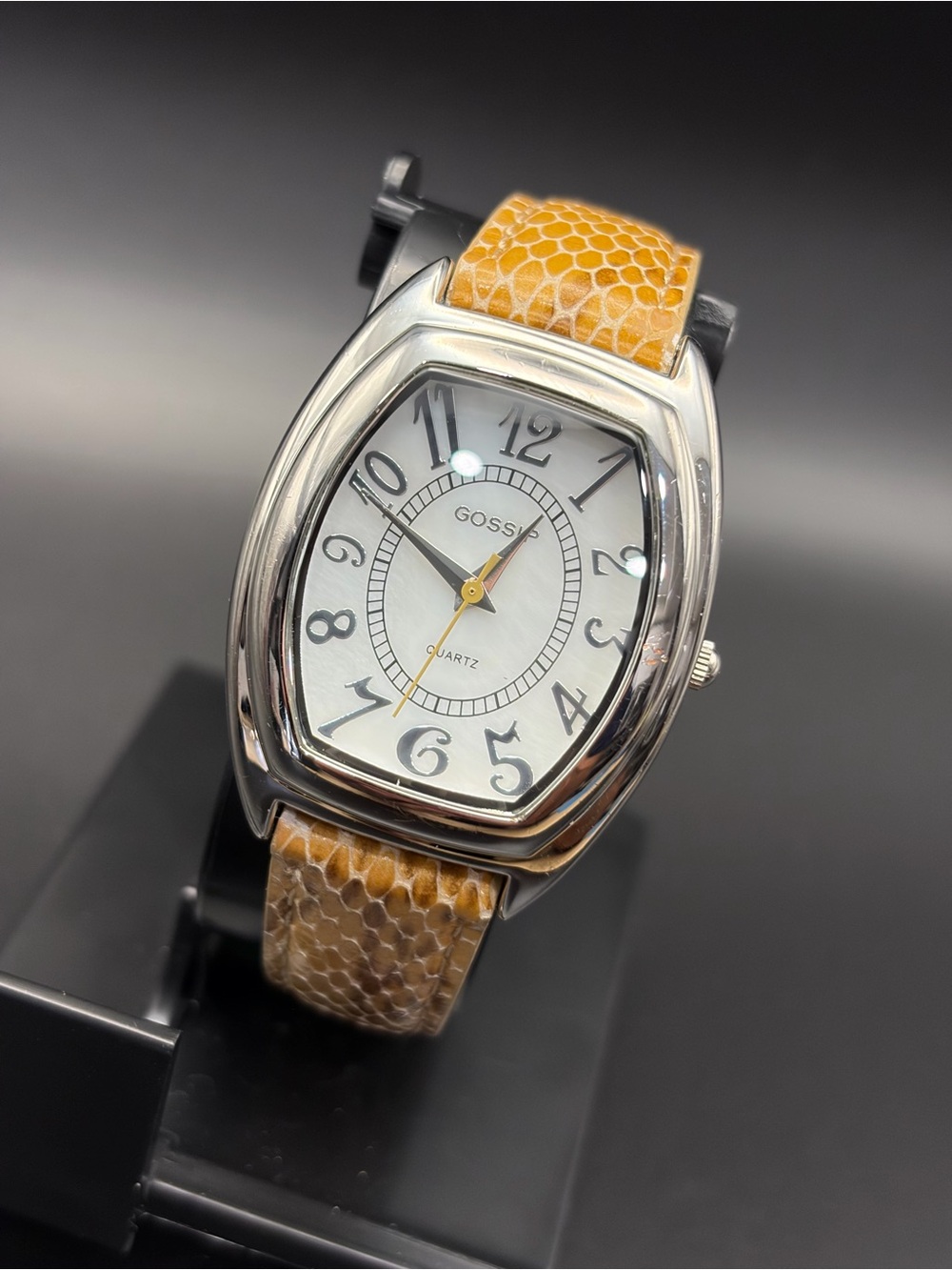 Vintage Y2K Gossip Tonneau Quartz Watch | New Battery | Genuine Leather Strap
